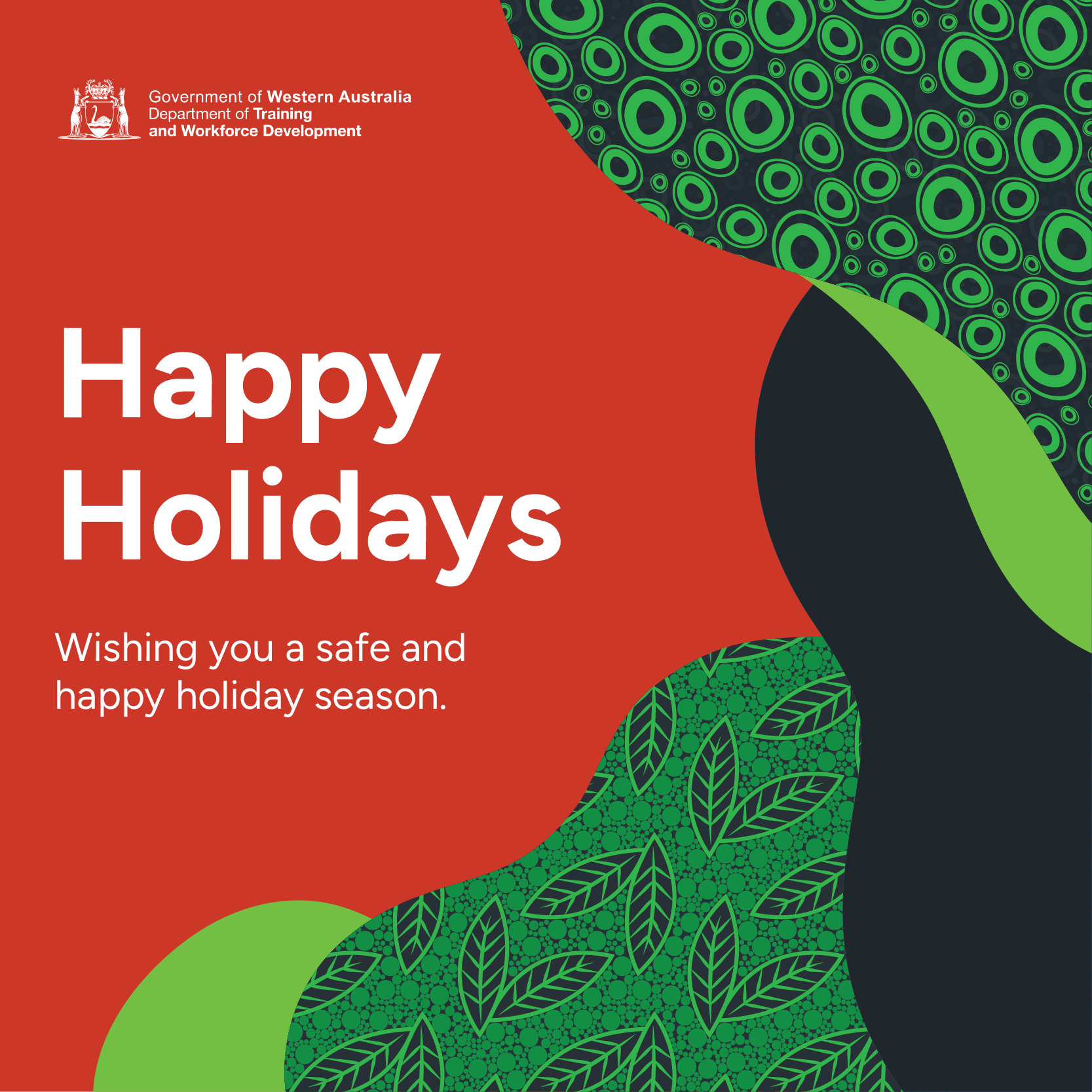 Happy holidays graphic. 