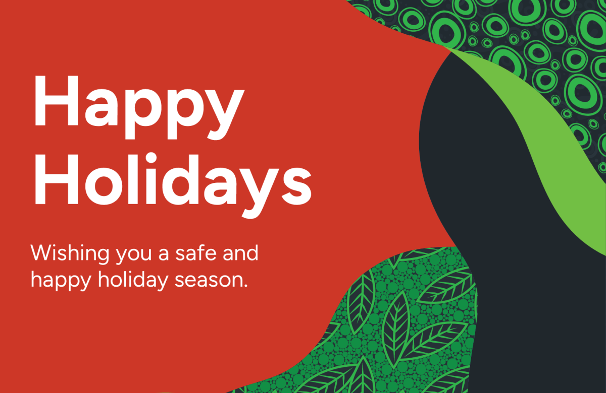 Happy holidays graphic. 